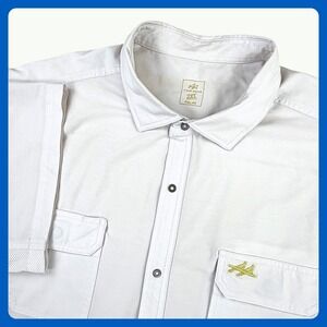 Two Dove Outdoors Shooting Shirt Men 2XL Gray Poly Cotton Spandex Full Fit Mesh